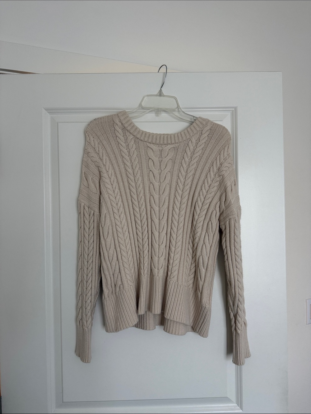 Philosophy Cable Knit Crewneck Sweater - Beige